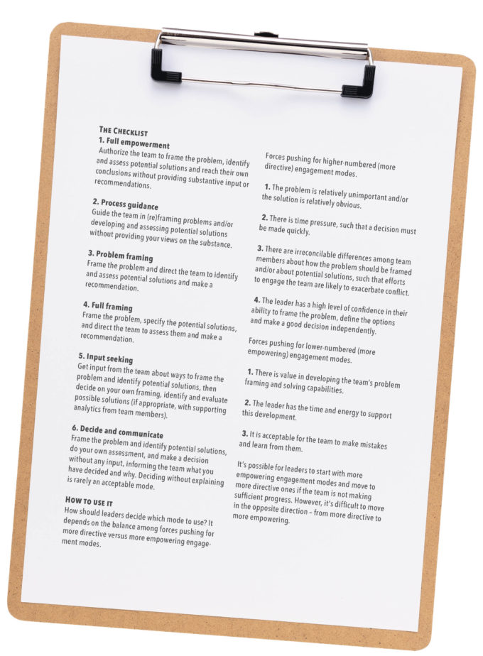Leadiing edge check list